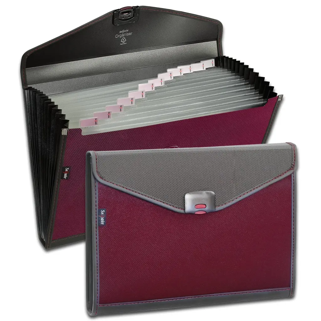 Snopake Zeon Organiser 13 part Foolscap Ruby- 1 Organiser