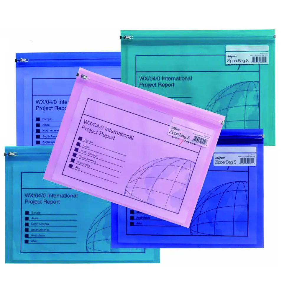 Snopake Zippa Bag 'S' A4 Electra Assorted- 25 Bags