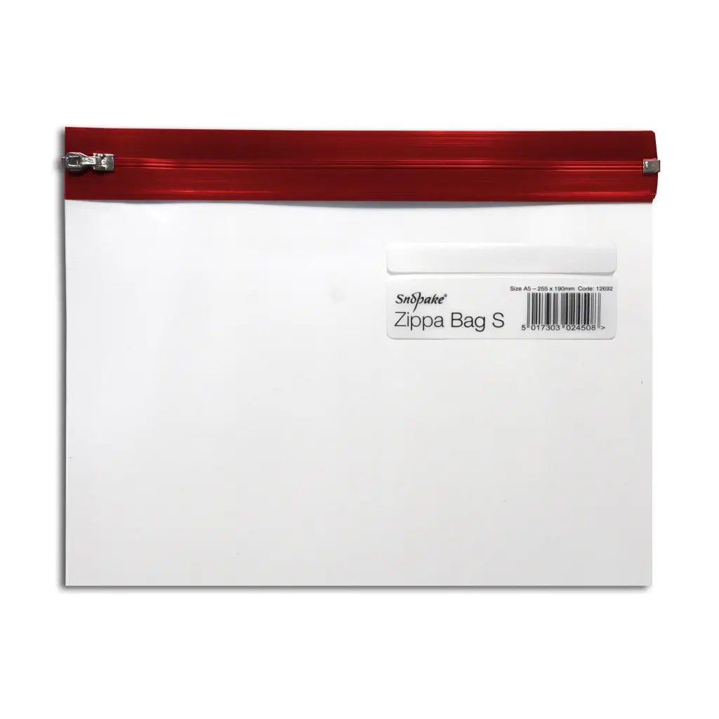 Snopake Zippa Bag 'S' A5 Red- 25 Bags