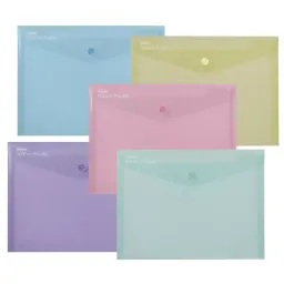 Snopake ReBorn A5 Polyfile Popper Wallet with Press-Stud Closure Pastel PK5 15910