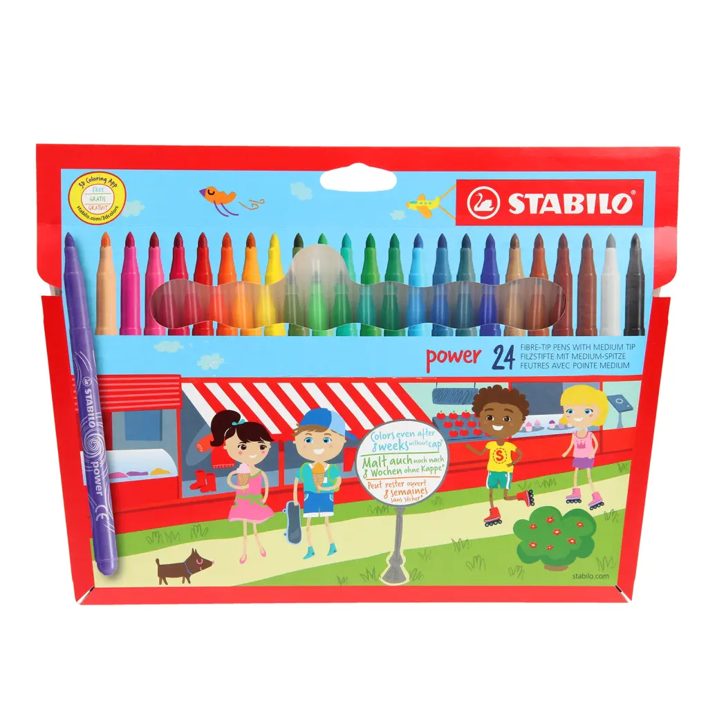 Stabilo Power Felt Tip Pens Assorted Wallet (24)