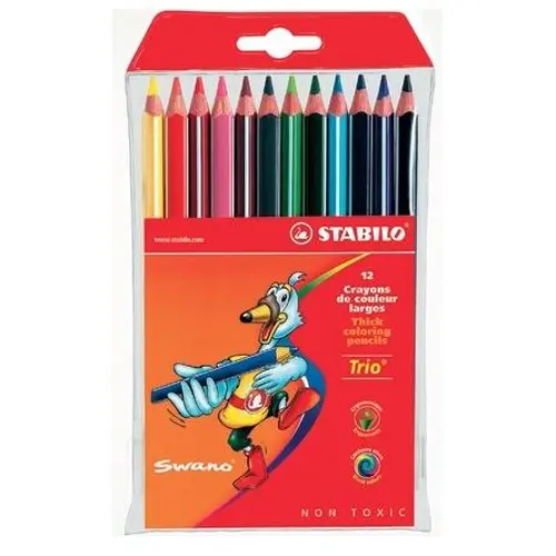 Stabilo Trio Thick Triangular Coloured Pencils (12)