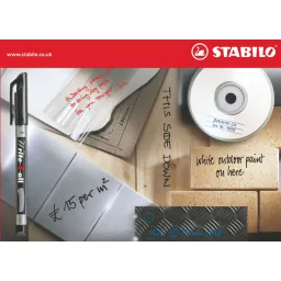 Stabilo Write-4-all Fine Permanent Marker Black - Pack of 10