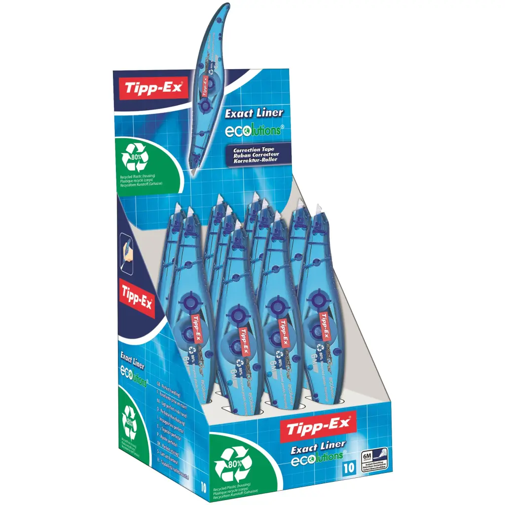 Tipp-Ex Exact Liner Ecolutions Correction Tape Roller Pen Pack of 10