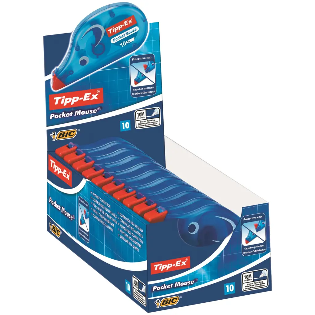 Tipp-Ex Pocket Mouse Correction Tape Roller Pack of 10