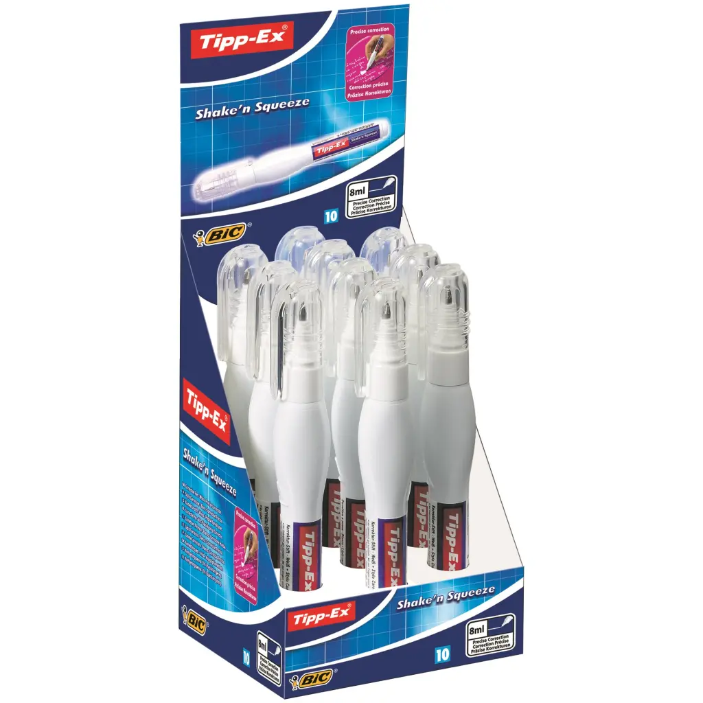 Tipp-Ex Shake n Squeeze 8ml White Pack of 10