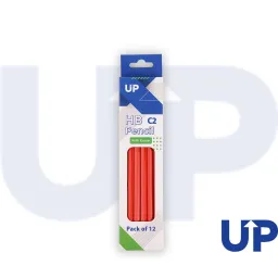 UP C2 HB Wood Case Pencil with Eraser Pack of 12
