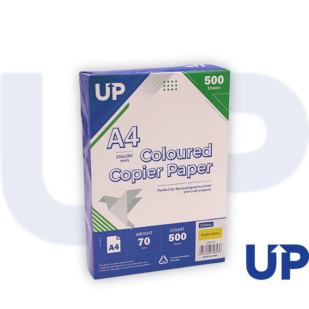 UP Coloured A4 Copier Paper 70GSM Bright Yellow - 500 sheets
