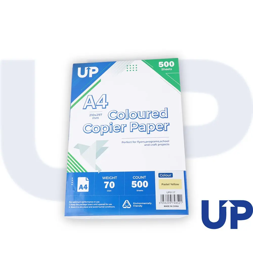 UP Coloured A4 Copier Paper 70GSM Pastel Yellow - 500 sheets