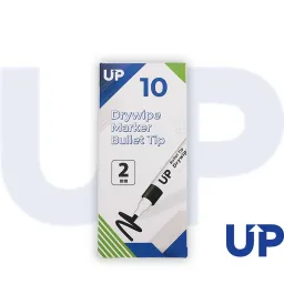 UP Drywipe Bullet Tip Marker Black Pack of 10