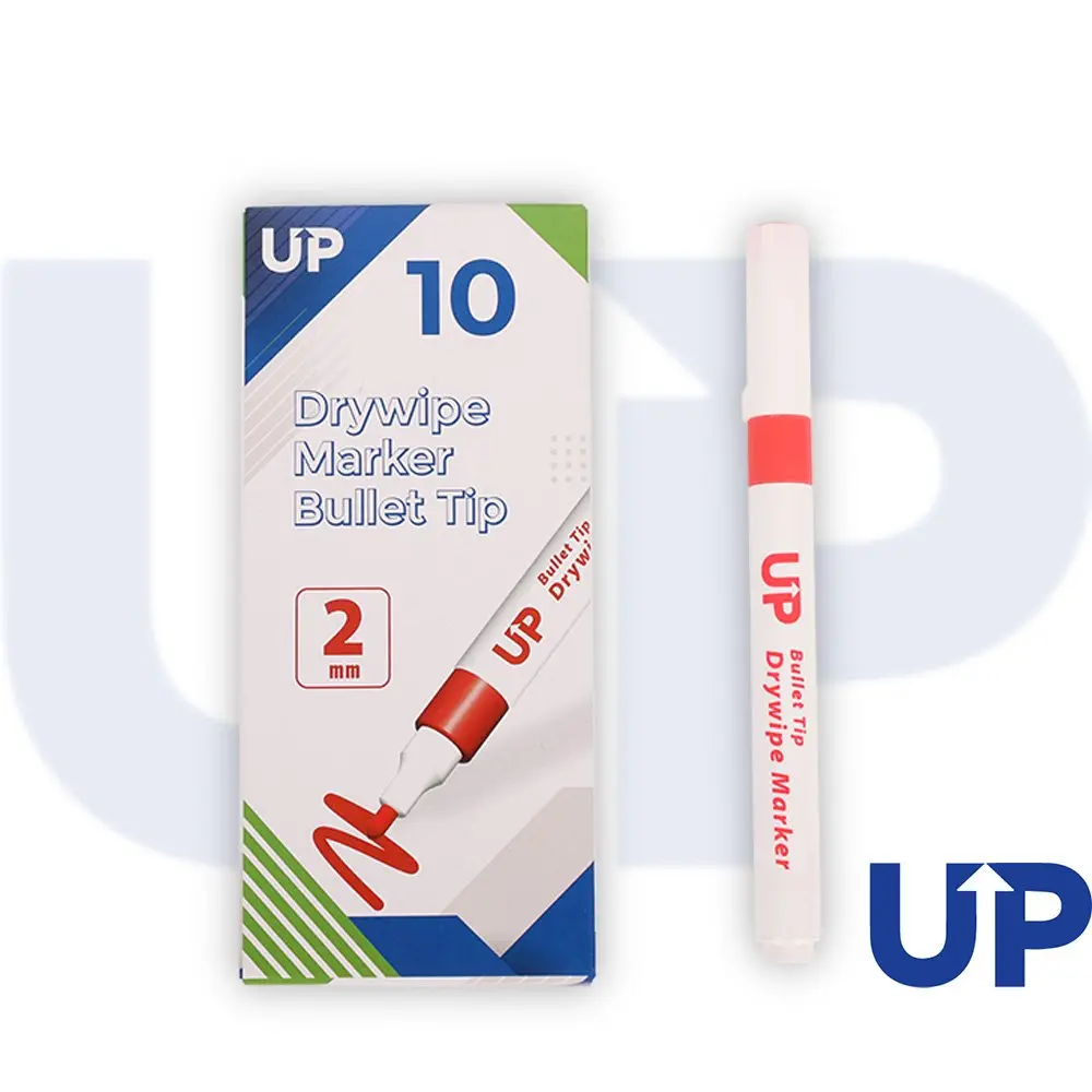 UP Drywipe Bullet Tip Marker Red (10)