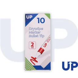 UP Drywipe Bullet Tip Marker Red Pack of 10