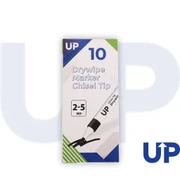 UP Drywipe Chisel Tip Marker Black Pack of 10