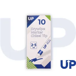 UP Drywipe Chisel Tip Marker Blue Pack of 10