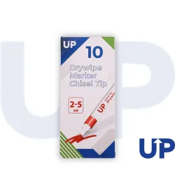 UP Drywipe Chisel Tip Marker Red Pack of 10