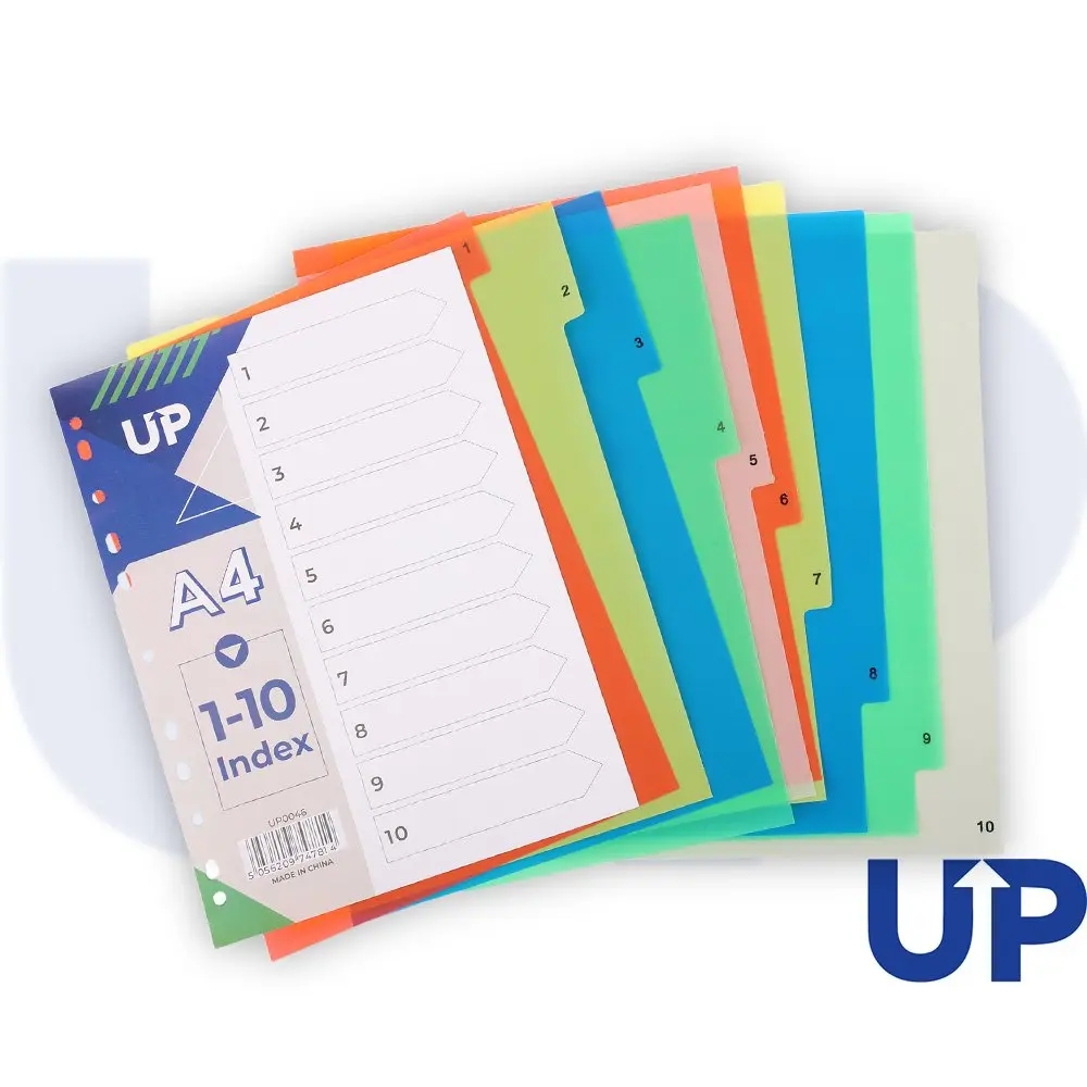 UP Index Polypropylene A4 1-10 Multicolour