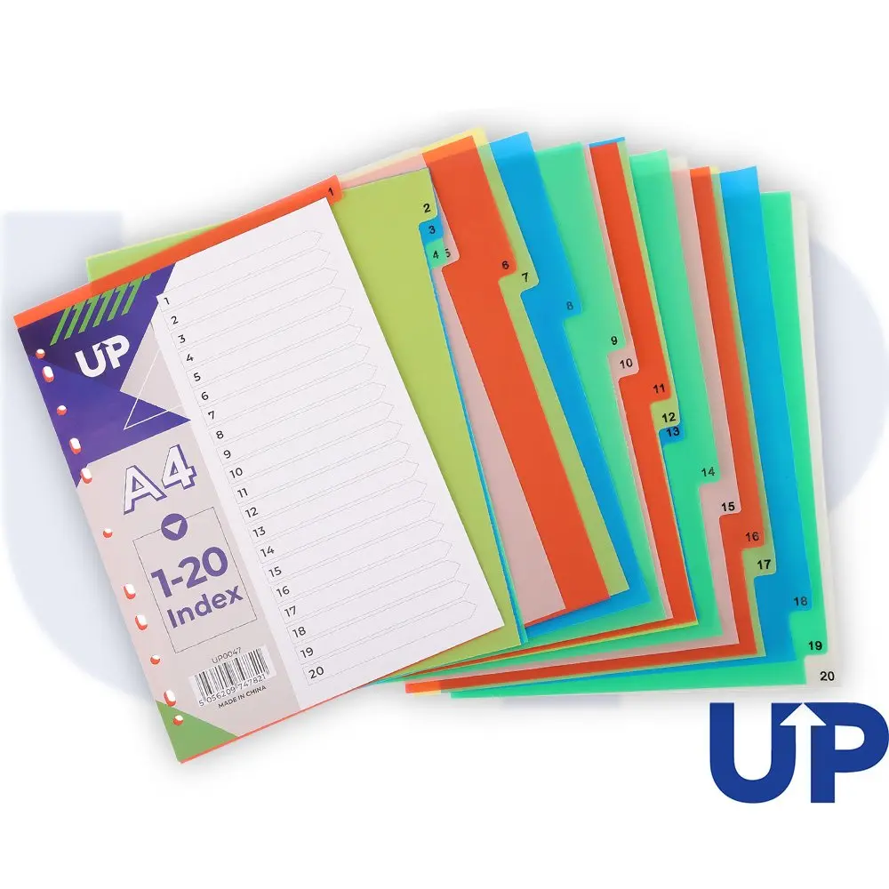 UP Index Polypropylene A4 1-20 Multicolour