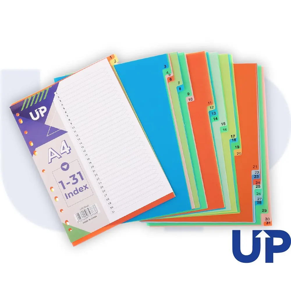 UP Index Polypropylene A4 1-31 Multicolour