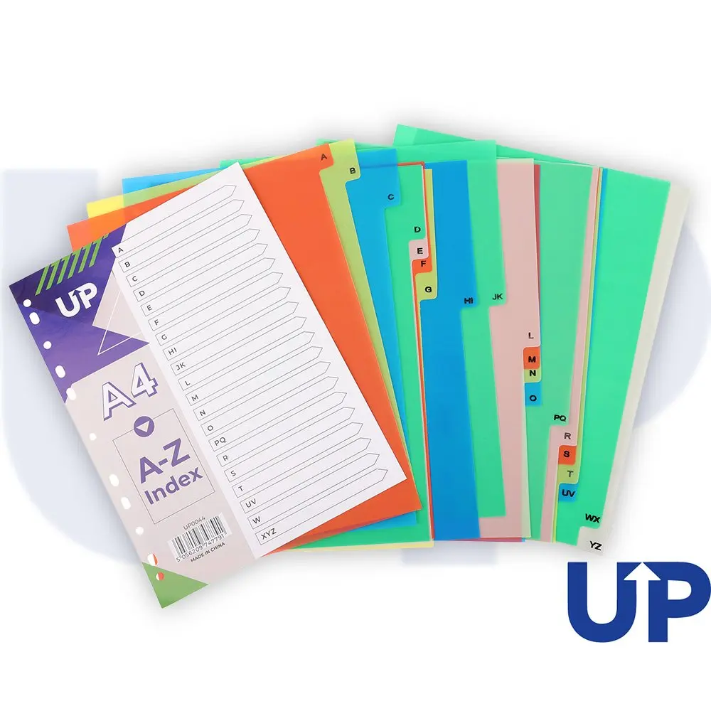 UP Index Polypropylene A4 A-Z Multicolour