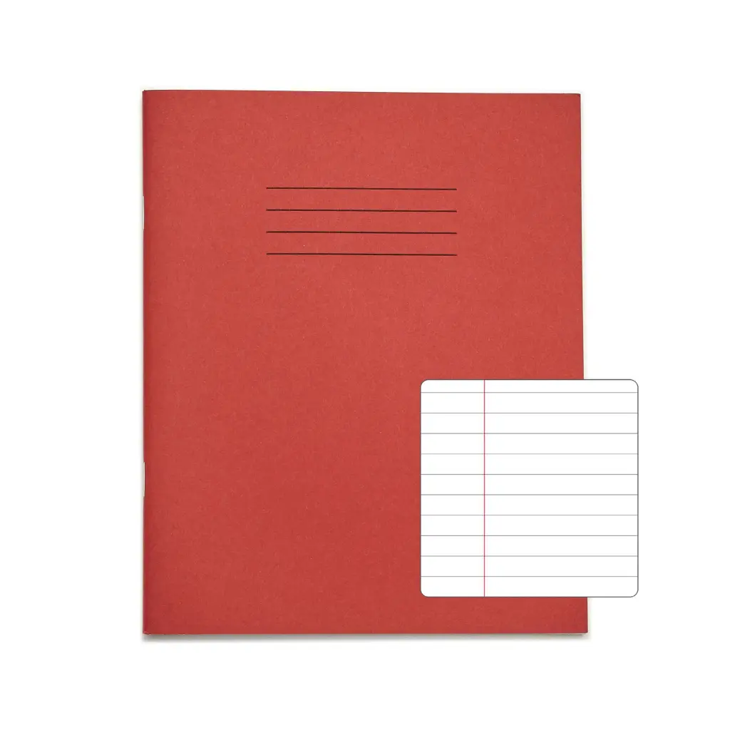 VEX362-15-0: RHINO 8 x 6.5 Exercise Book 120 Page  Red (Pack of 100)