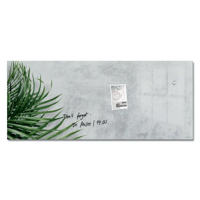 Wall Mounted Magnetic Glass Board 1300x550x18mm - Botanic Design