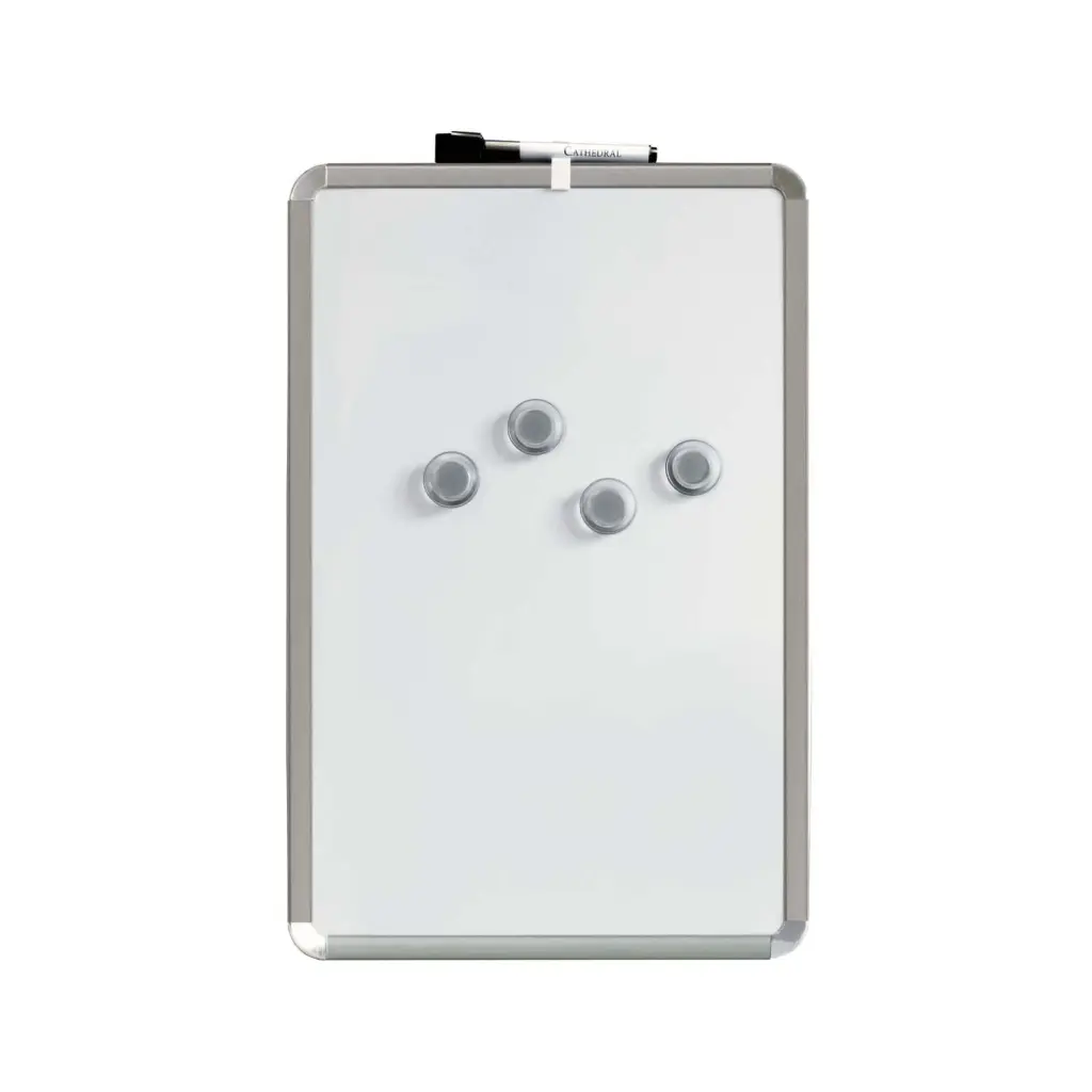 Whiteboard 28cm x 43cm Magnetic - Silver with Chrome Corners