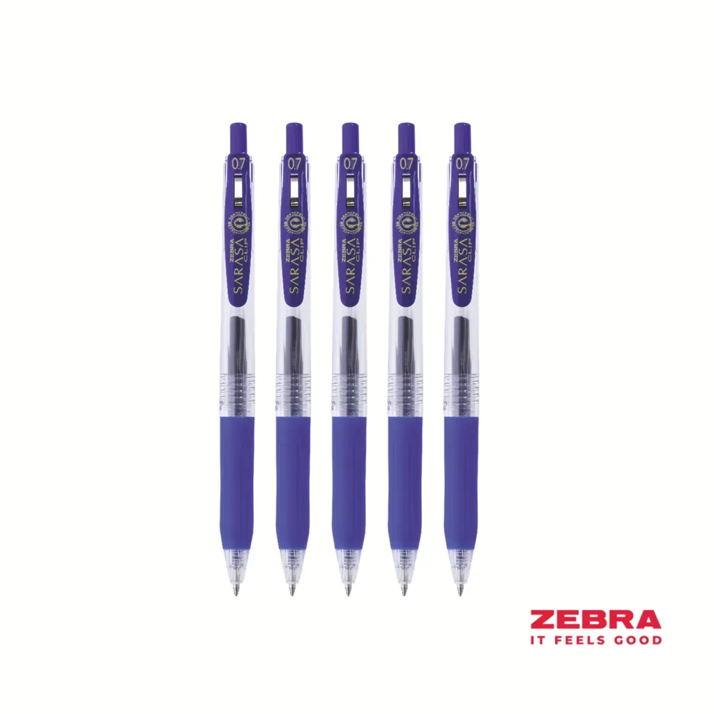 Zebra Eco SARASA Gel Retractable Rollerball CLIP 0.7mm Pen Blue Ink Box 10
