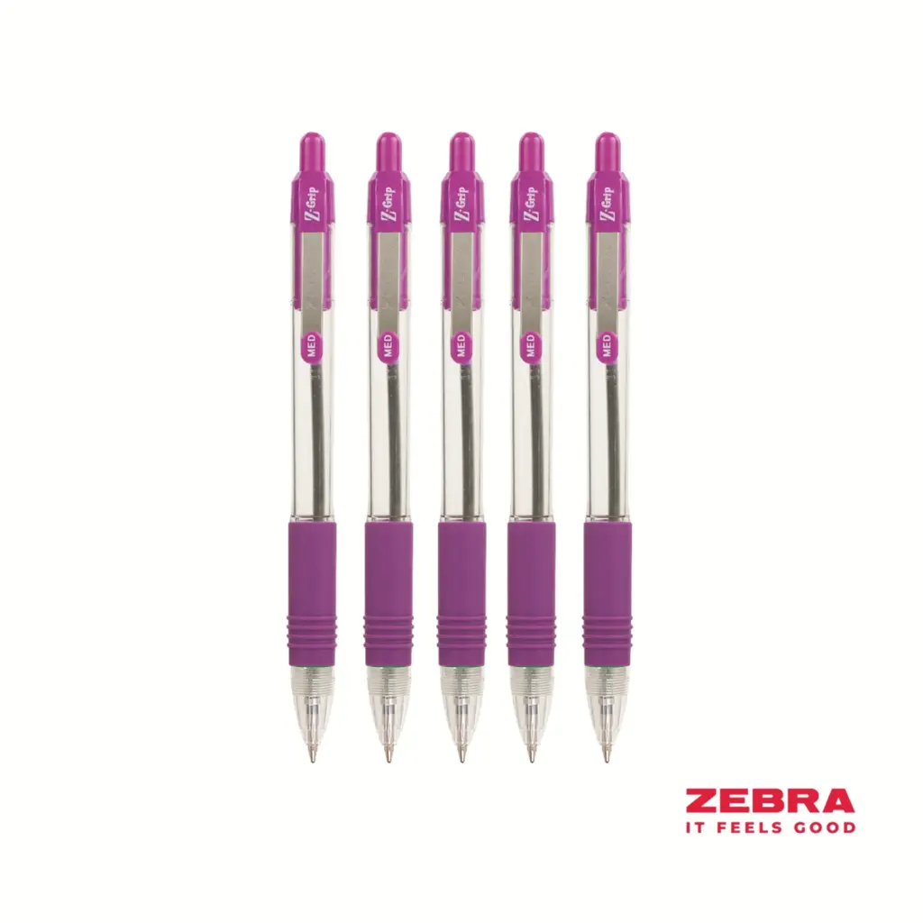 Zebra Z-Grip Retractable Ballpoint Pen Violet ink Box 12