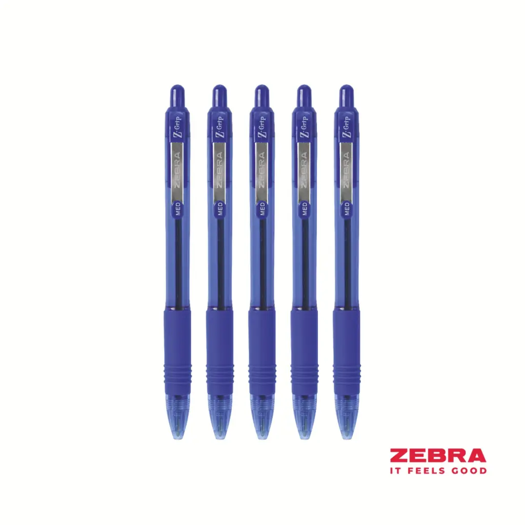 Zebra Z-Grip Smooth Retractable Ballpoint Pen Blue Ink Box 12