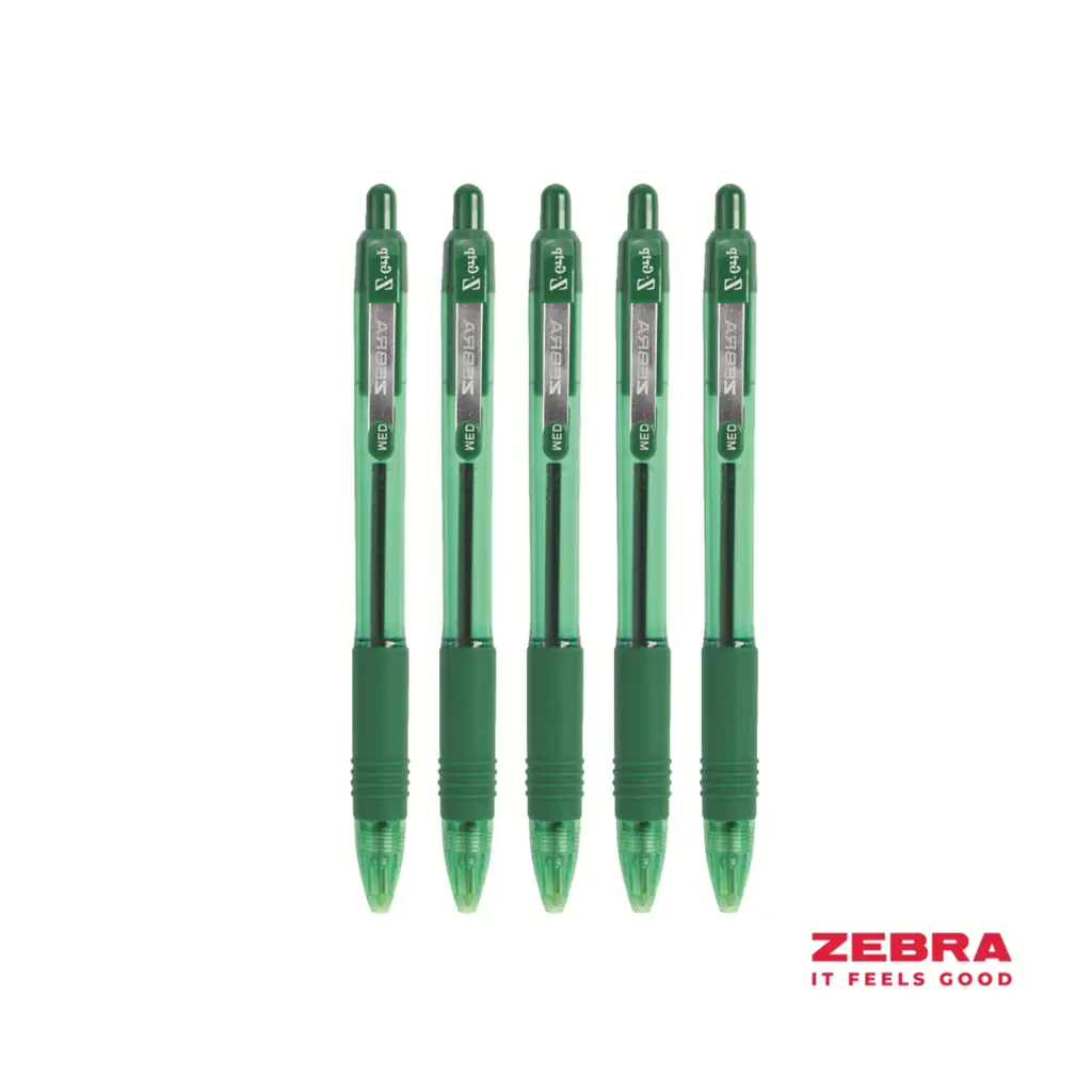 Zebra Z-Grip Smooth Retractable Ballpoint Pen Green Ink Box 12