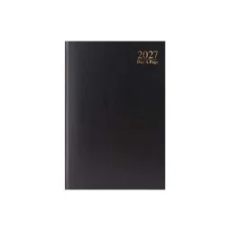 A4 2027 Day a Page Diary - Sat / Sun Split - Black 