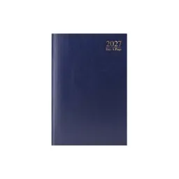 A4 2027 Day a Page Diary - Sat / Sun Split - Blue 