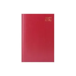 A4 2027 Day a Page Diary - Sat / Sun Split - Red 