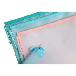 A4 Pack of 3 Exacompta Chromaline Zipped Pockets EVA A4 Pastel Assorted