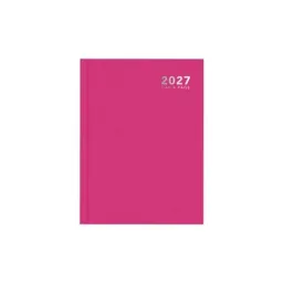 A5 2027 Day a Page Diary Bright Pink Casebound