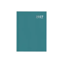 A5 2027 Day a Page Diary Bright Teal Casebound