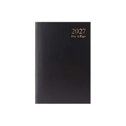 A5 2027 Day a Page Diary - Sat / Sun Split - Black Single