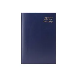 A5 2027 Day a Page Diary - Sat / Sun Split - Blue 