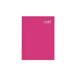 A5 2027 Week to View Diary Bright Pink Casebound