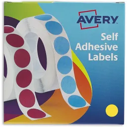 Avery 24-508 Self Adhesive Circle Labels Dispenser Yellow 19 mm Dia, 1120 Labels