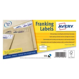 Avery FL01 Franking Labels Self Adhesive 140 x 38 mm White 500 Sheets of 2 Labels