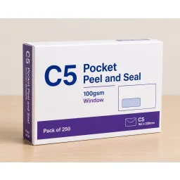 C5 Pocket Peel and Seal 100gsm Window (Pack of 250)
