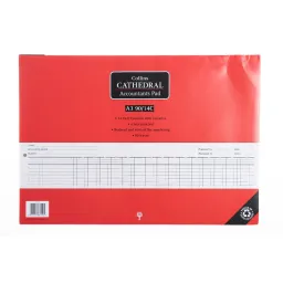 Collins Cathedral A3 Analysis Pad 14 Summary Columns Red (A3/90/14C)
