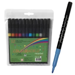 Colourworld Felt Tip Markers Recycled 12 Pack x 48 Packs Assorted