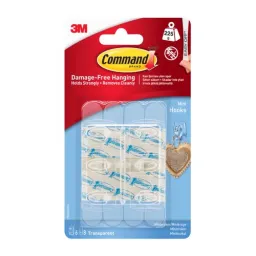 Command™ Mini Clear Hooks with Clear Strips 17006CLR - WHILE STOCK LASTS