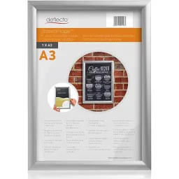 Deflecto Snap Frame Sign Holder - Silver SFA3S