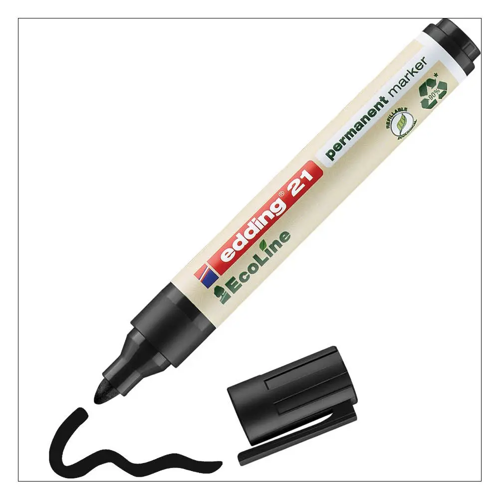 e-21 EcoLine Permanent Marker Black (10)