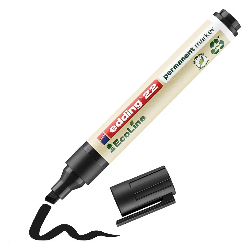 e-22 EcoLine Permanent Marker Black (10)