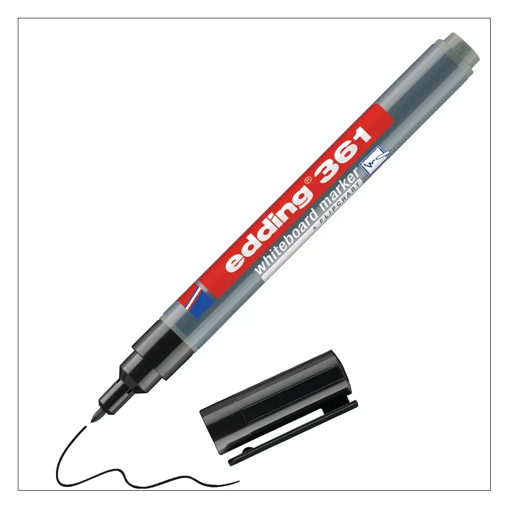 e-361 Whiteboard Marker Black (10)