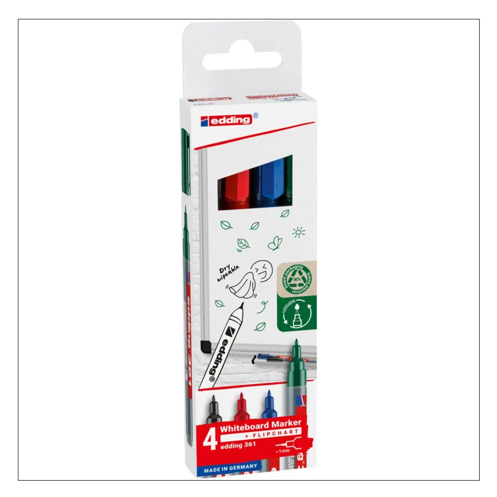 e-361/4 S Whiteboard Marker Set (4)